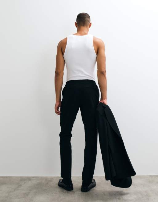 ASOS DESIGN stretch crease resistant slim suit pant in black, 4 of 5
