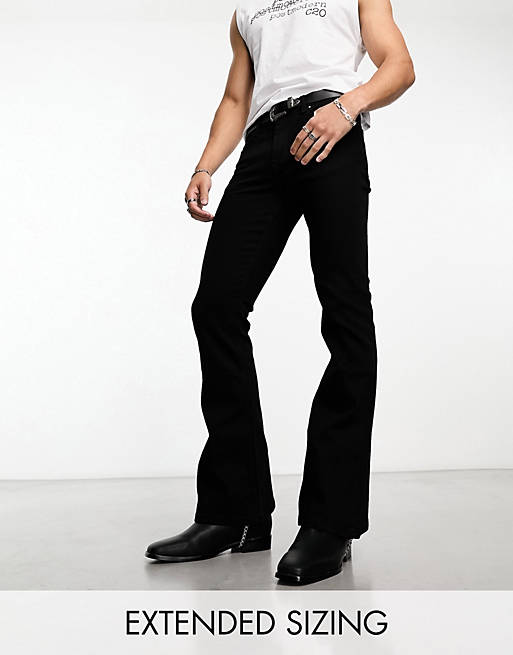 ASOS DESIGN stretch flare jeans in black | ASOS