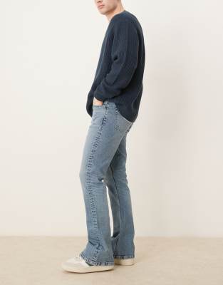 Asos Design Stretch Flare Jeans In Blue