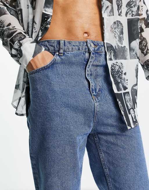 ASOS DESIGN stretch flare jeans in mid wash