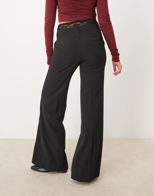 ASOS DESIGN stretch hipster tailored pants with lace detail