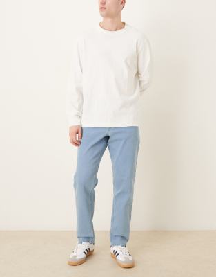 Stretch-Karottenjeans in hellblauer Stonewaschung Blau 56 Short