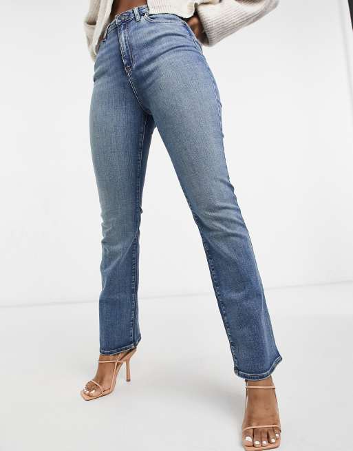 ASOS DESIGN – Stretch-Schlagjeans mit hoher Taille im Stil der 2000er, mittlere Vintage-Waschung