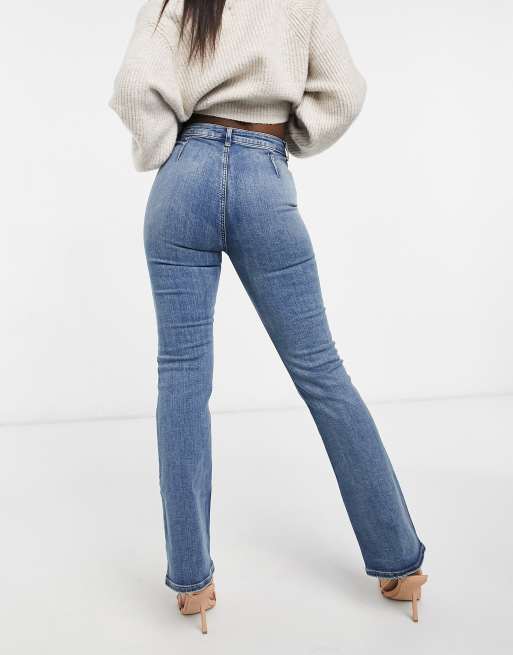 ASOS DESIGN – Stretch-Schlagjeans mit hoher Taille im Stil der 2000er, mittlere Vintage-Waschung, 2 von 4