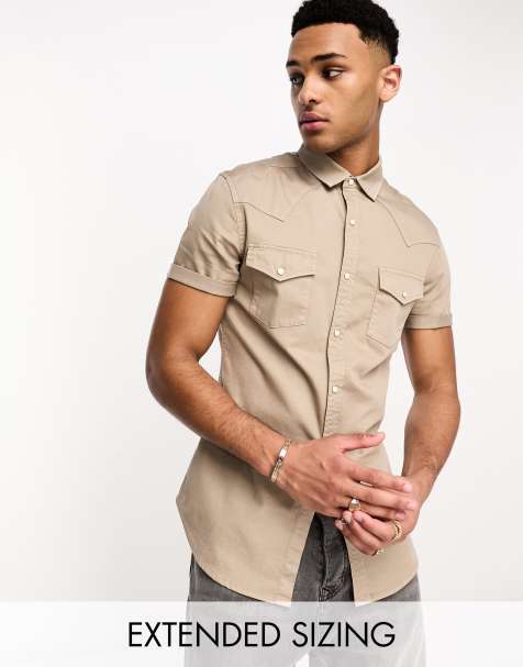mens denim shirts short sleeve