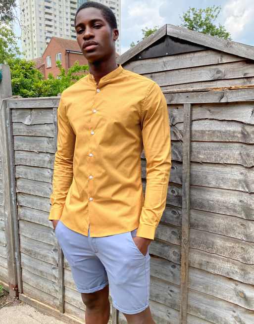 mustard grandad shirt