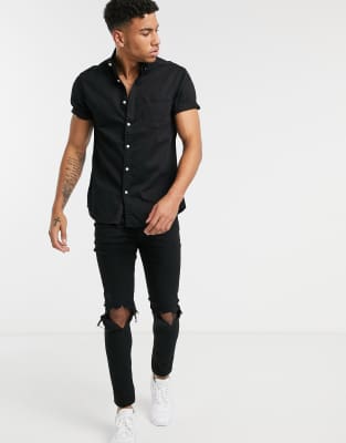 asos design stretch slim shirt