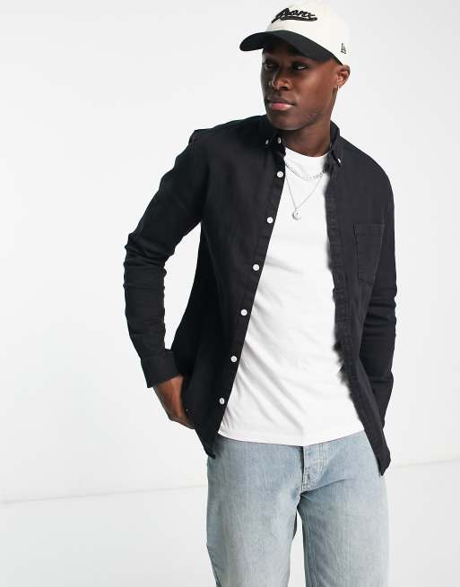 Asos black denim store shirt