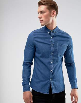 slim denim shirt