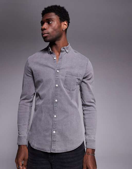 Asos Denim Shirt In Short Sleeve With Mid Wash, $15, Asos