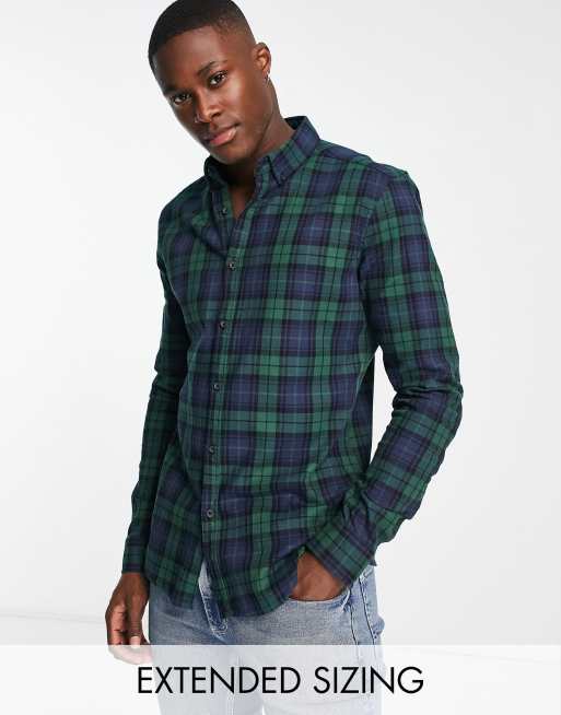 Green store check shirt