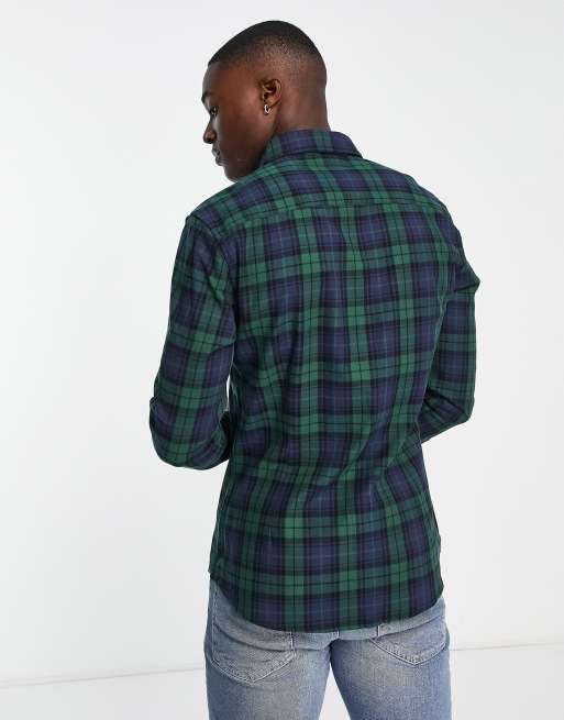 black green check shirt