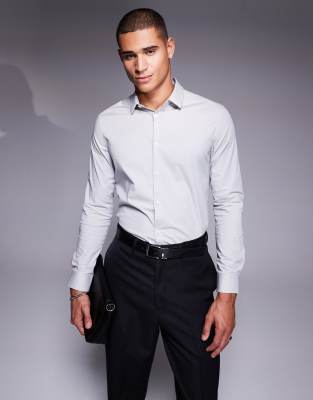 ASOS DESIGN stretch slim fit work shirt in white