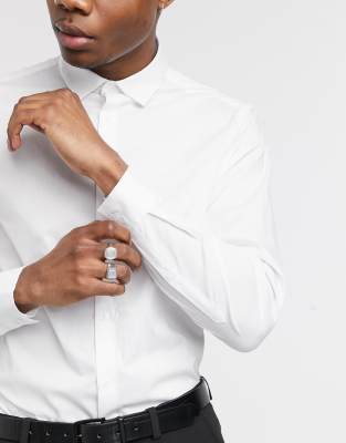 asos design stretch slim shirt