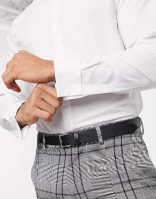 mens slim fit double cuff shirts