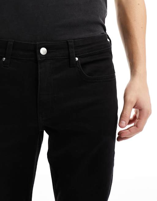 ASOS DESIGN stretch slim jeans in black , 2 of 5