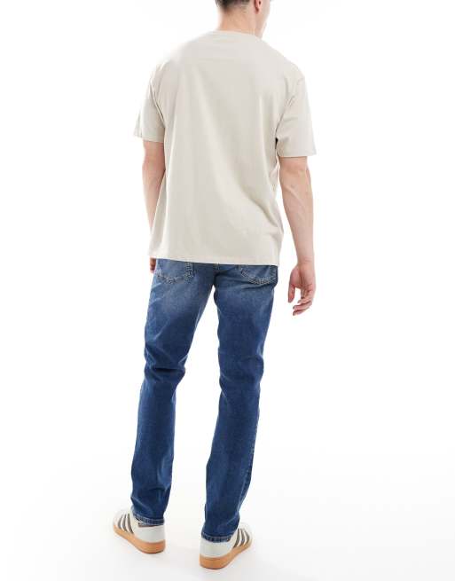 ASOS DESIGN stretch slim jeans in dark wash blue, 2 of 5