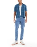 [ASOS DESIGN] ASOS DESIGN stretch slim jeans in flat mid wash blue W42 L32 Mid wash blue