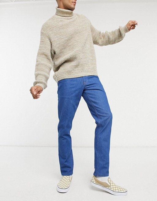 ASOS DESIGN stretch slim jeans in raw blue 70's wash