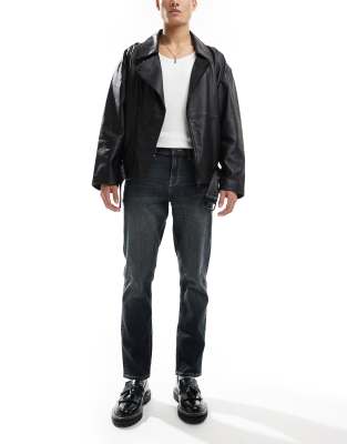 Asos Design Stretch Tapered Jeans In Blue