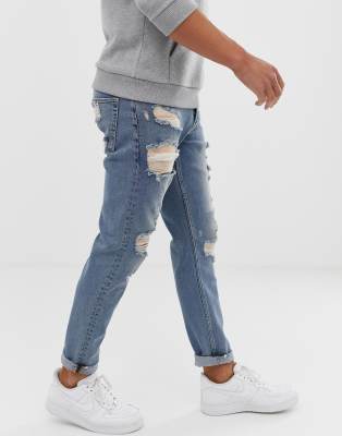 light wash jeans with holes