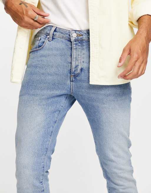 ASOS DESIGN stretch slim jeans in vintage light wash blue