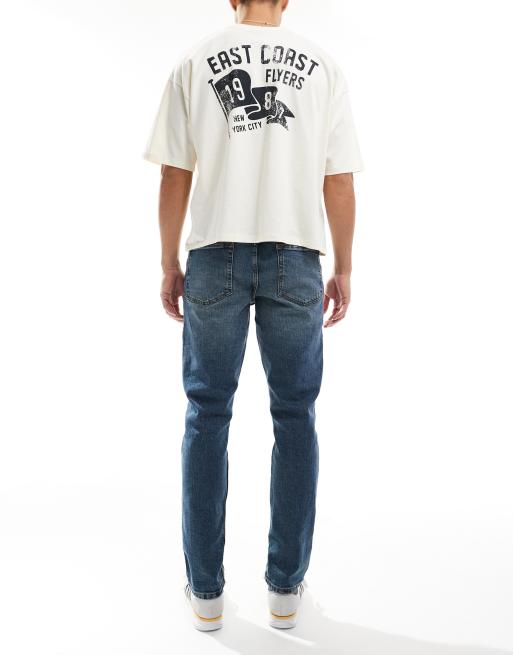 ASOS DESIGN stretch slim jeans in vintage mid blue wash ASOS