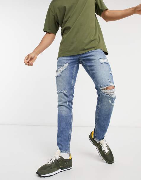 Men S Ripped Jeans Slim Fit Skinny Ripped Jeans Asos