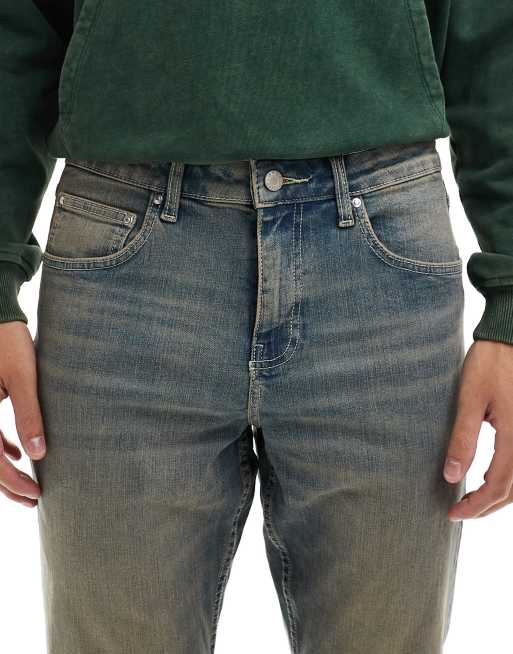 ASOS DESIGN stretch slim jeans in vintage mid wash with tint, 5 of 5