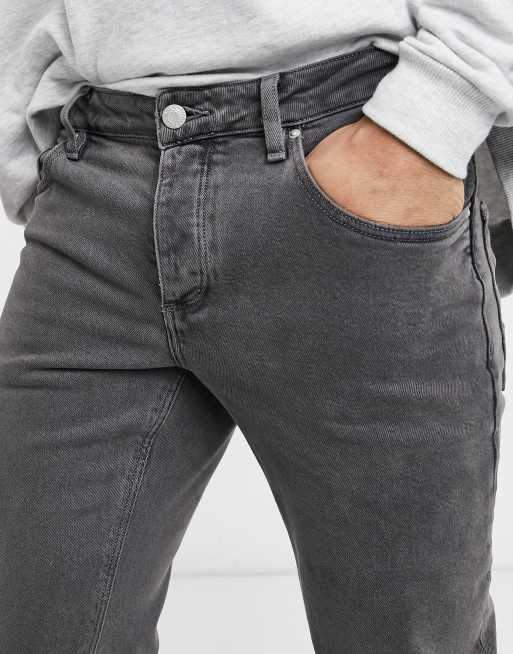 ASOS DESIGN stretch slim jeans in vintage washed black, 3 of 4