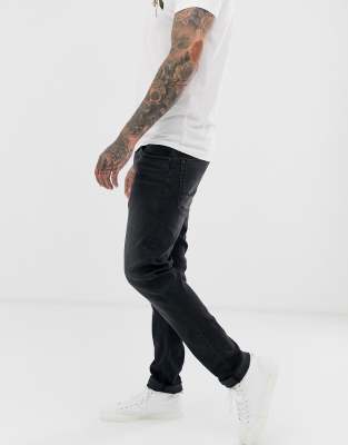 black stretch slim jeans