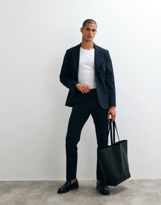 ASOS DESIGN stretch slim kostymbyxor i marinblått, 3 av 5