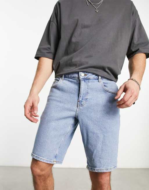 Stretchy blue hot sale jean shorts