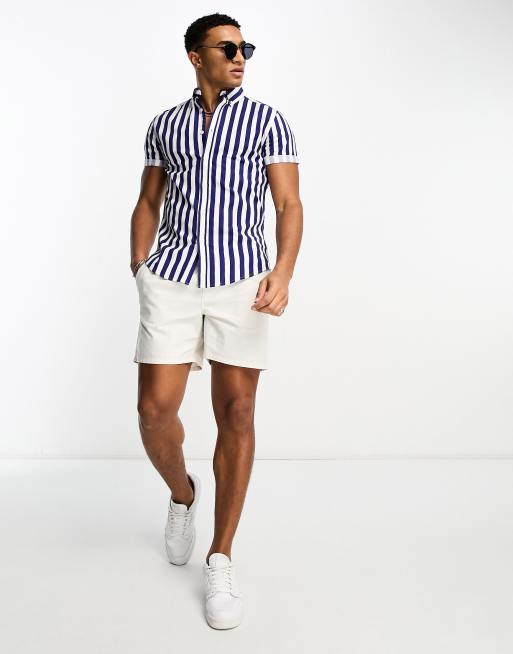 Black and white 2024 striped shirt with shorts