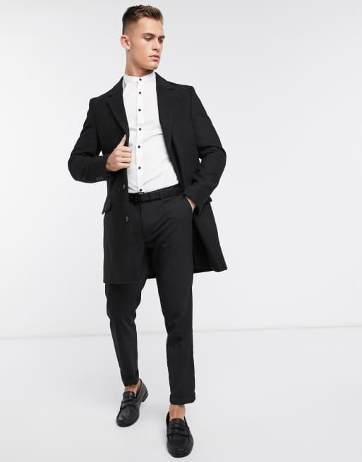 Grandad collar shirt with blazer sale