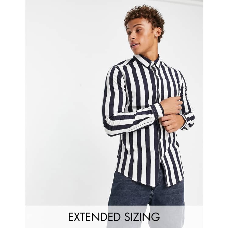 black and white striped shirt asos