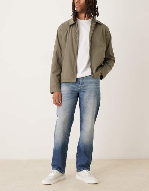 ASOS DESIGN stretch straight jeans in dark wash blue