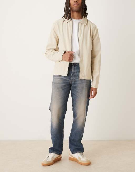 ASOS DESIGN stretch straight jeans in dark wash blue
