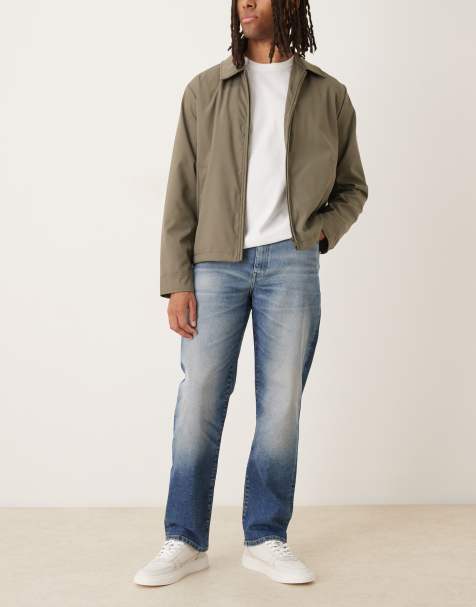 ASOS DESIGN straight jeans in mid wash blue