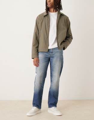 Asos Design Stretch Straight Leg Jeans In Blue