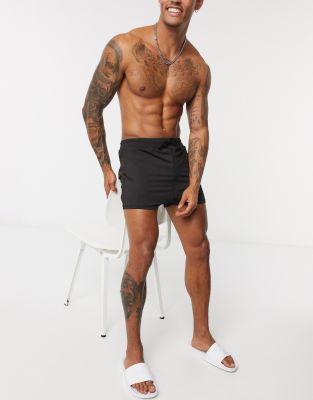 plain black swimming trunks