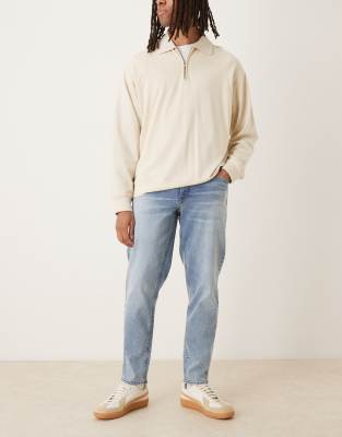 Asos Design Stretch Tapered Fit Jeans In Blue