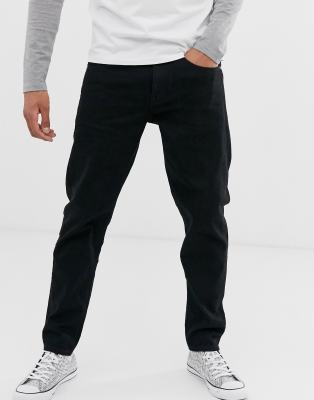 tapered fit black jeans