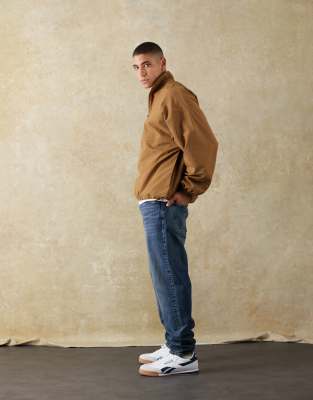 Asos Design Stretch Tapered Jeans In Blue