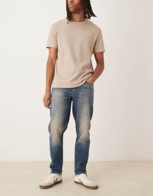 Asos Design Stretch Tapered Jeans In Blue