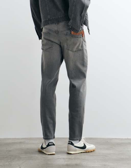 ASOS DESIGN stretch tapered jeans in grey, 4 of 5