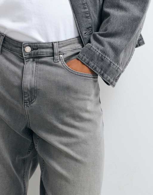 ASOS DESIGN stretch tapered jeans in grey, 5 of 5