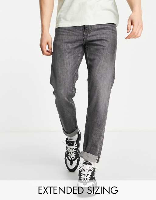 Asos design tapered jeans with curved hot sale seams and belt in washed black