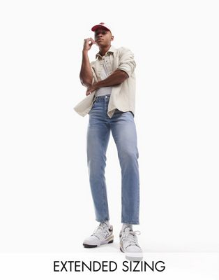 tapered light wash jeans