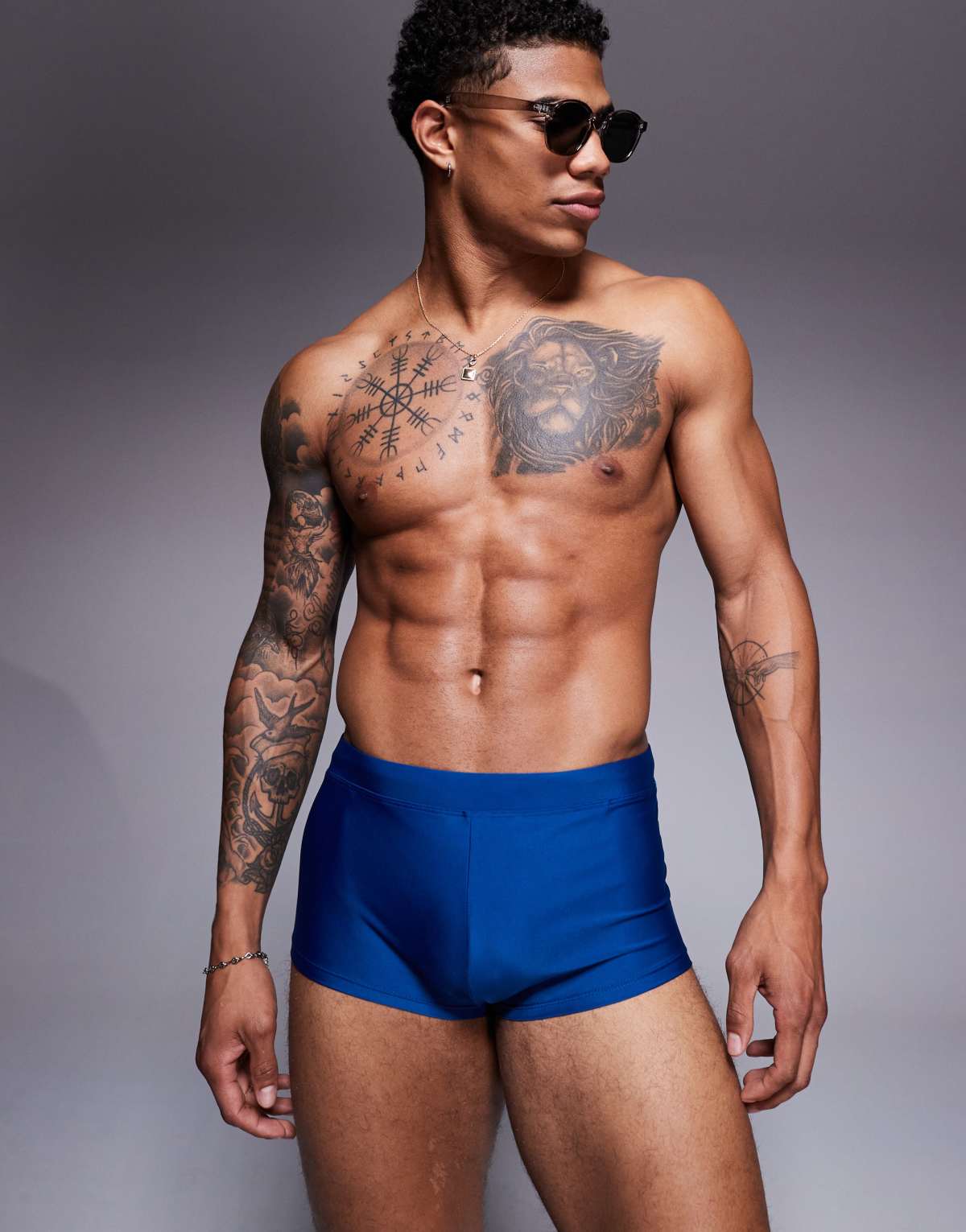 ASOS DESIGN stretch trunk in navy